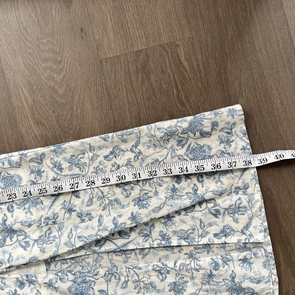 NWT Lucky Brand Blue & White Lined Bustier Style Floral Midi Dress w Side Slit - Picture 9 of 13